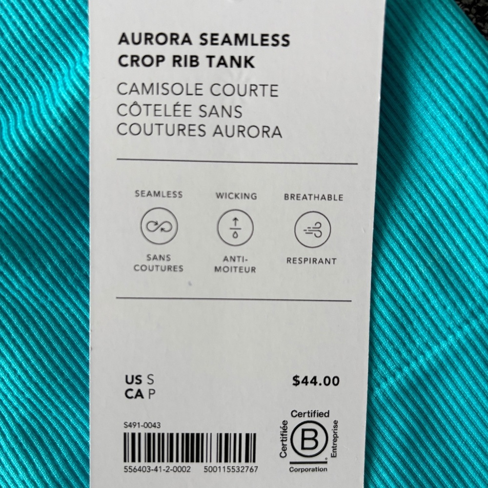 Athleta aurora seamless crop rib tank top - Picture 2 of 4